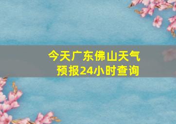 今天广东佛山天气预报24小时查询