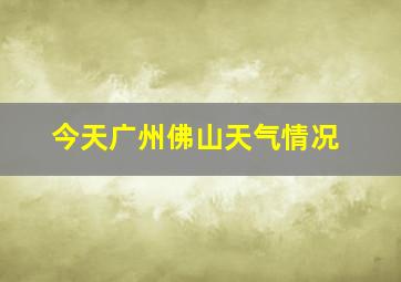 今天广州佛山天气情况