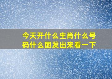 今天开什么生肖什么号码什么图发出来看一下