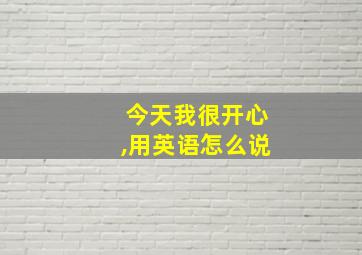 今天我很开心,用英语怎么说