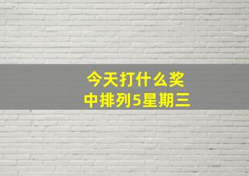 今天打什么奖中排列5星期三