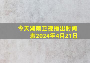 今天湖南卫视播出时间表2024年4月21日