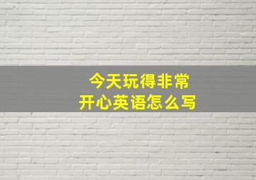 今天玩得非常开心英语怎么写