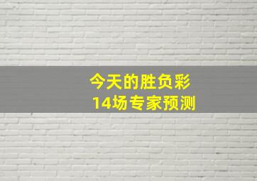 今天的胜负彩14场专家预测