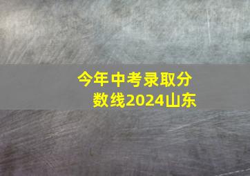 今年中考录取分数线2024山东