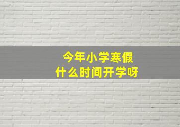 今年小学寒假什么时间开学呀