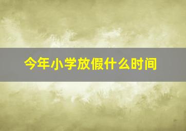 今年小学放假什么时间