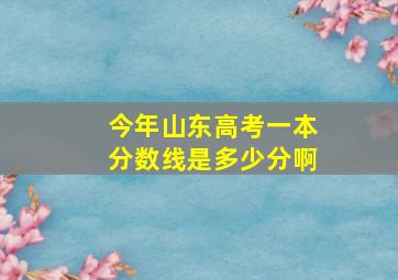 今年山东高考一本分数线是多少分啊