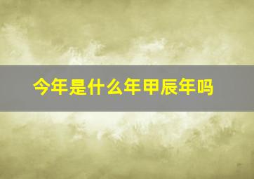 今年是什么年甲辰年吗