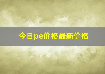 今日pe价格最新价格