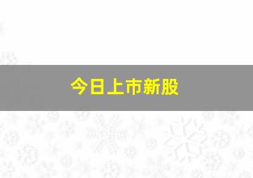 今日上巿新股