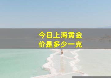 今日上海黄金价是多少一克