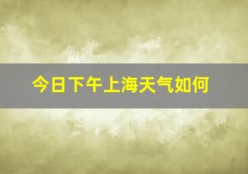 今日下午上海天气如何