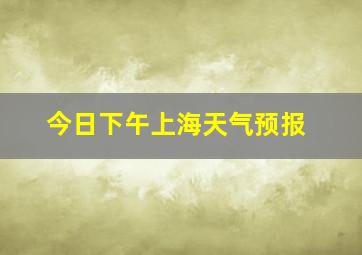 今日下午上海天气预报