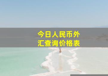 今日人民币外汇查询价格表