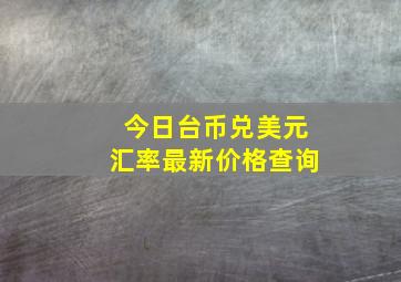 今日台币兑美元汇率最新价格查询