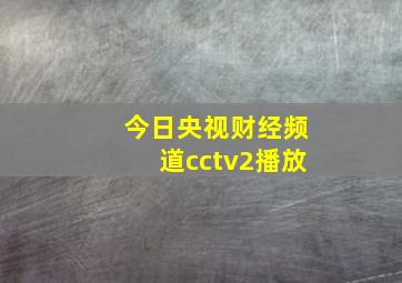 今日央视财经频道cctv2播放