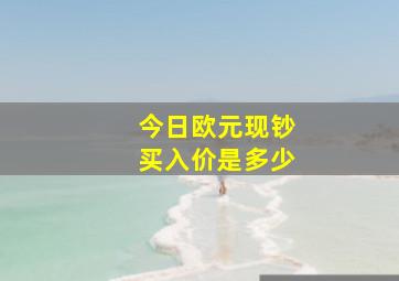 今日欧元现钞买入价是多少