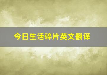 今日生活碎片英文翻译