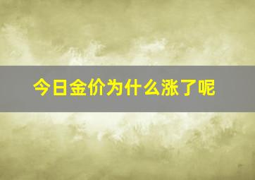 今日金价为什么涨了呢