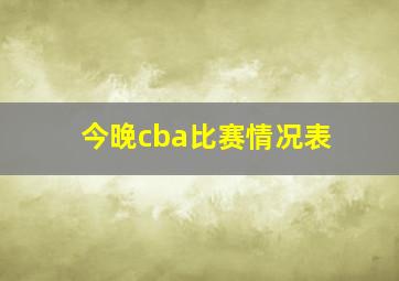 今晚cba比赛情况表