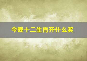 今晚十二生肖开什么奖