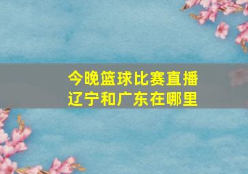 今晚篮球比赛直播辽宁和广东在哪里