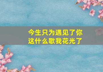 今生只为遇见了你这什么歌我花光了