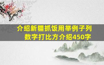 介绍新疆抓饭用举例子列数字打比方介绍450字