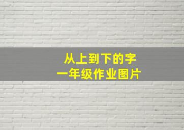 从上到下的字一年级作业图片