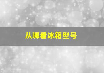 从哪看冰箱型号