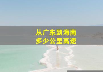 从广东到海南多少公里高速