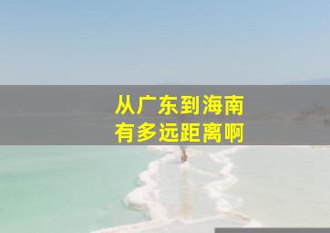 从广东到海南有多远距离啊