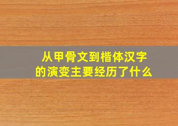 从甲骨文到楷体汉字的演变主要经历了什么