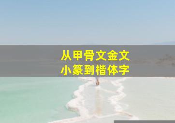 从甲骨文金文小篆到楷体字