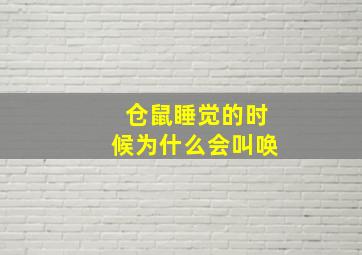 仓鼠睡觉的时候为什么会叫唤