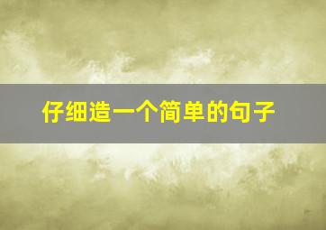 仔细造一个简单的句子