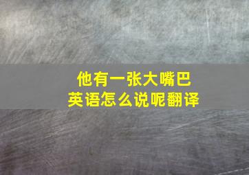 他有一张大嘴巴英语怎么说呢翻译