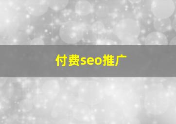 付费seo推广