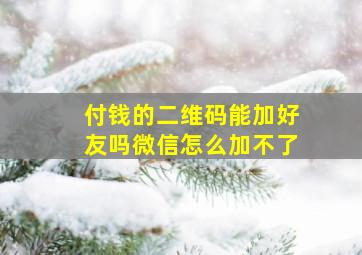 付钱的二维码能加好友吗微信怎么加不了