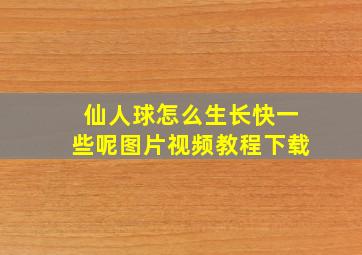 仙人球怎么生长快一些呢图片视频教程下载