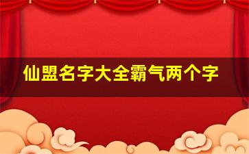 仙盟名字大全霸气两个字