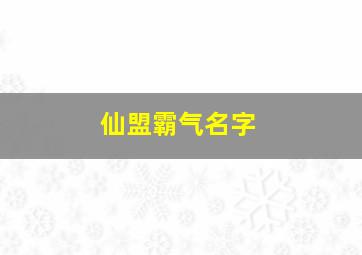 仙盟霸气名字