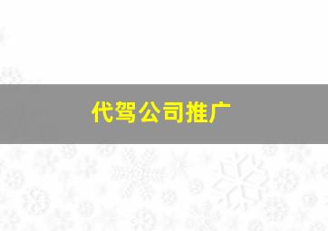 代驾公司推广