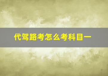 代驾路考怎么考科目一