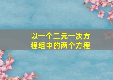 以一个二元一次方程组中的两个方程