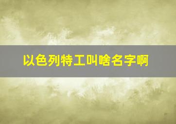 以色列特工叫啥名字啊