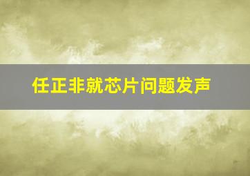 任正非就芯片问题发声