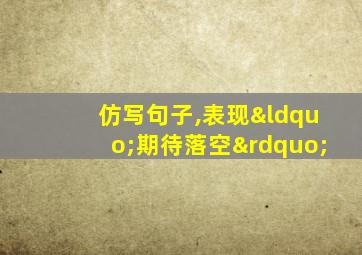 仿写句子,表现“期待落空”