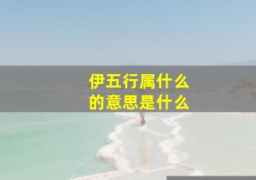 伊五行属什么的意思是什么